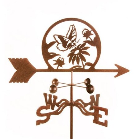 Ez Vane EZ Vane EZ1101-GR Butterfly & Flowers Weathervane with Garden Mount EZ1101-GR
